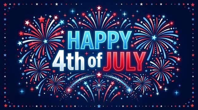 Happy 4th of July independence day USA fireworks celebration