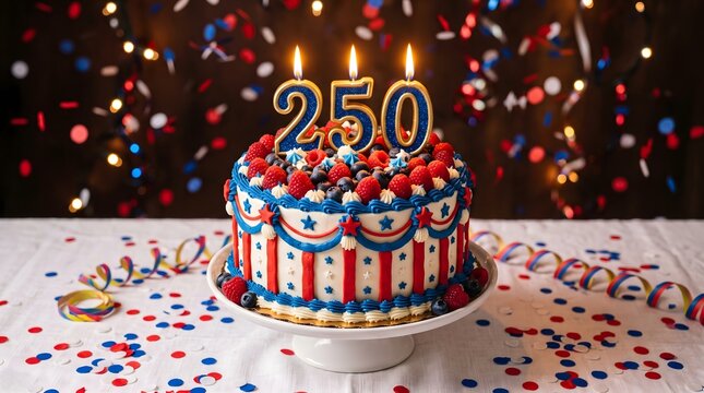 Celebrating 250 years of freedom a patriotic independence day USA cake