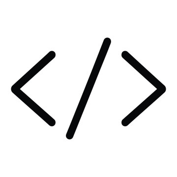 Coding Brackets Symbol Clean Line Art Icon Design Collection