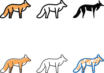 Fototapeta premium fox wild animal color icon vector. fox wild animal sign. isolated modern symbol
