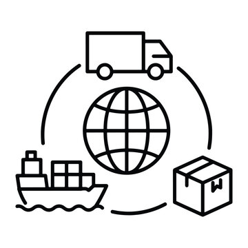 Logistics Clean Line Art Icon Design Collection