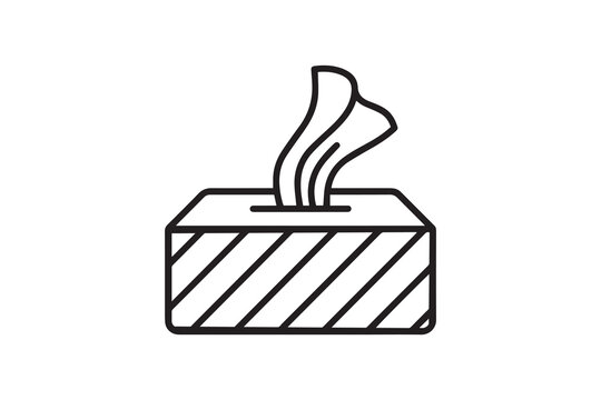 Tissue box icon silhouette on white background