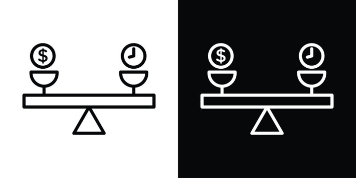 Time and money scale icon