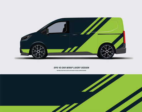 Universal Racing Car wrap livery design for vans and other types of cars with a green color combination	
