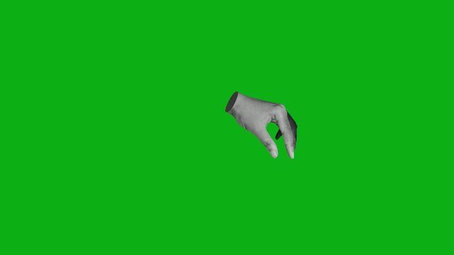 Hand stop gesture green screen chromakey background 2d animated cartoon animation sign language communication halt warning symbol concept icon loops smoothly on chroma key