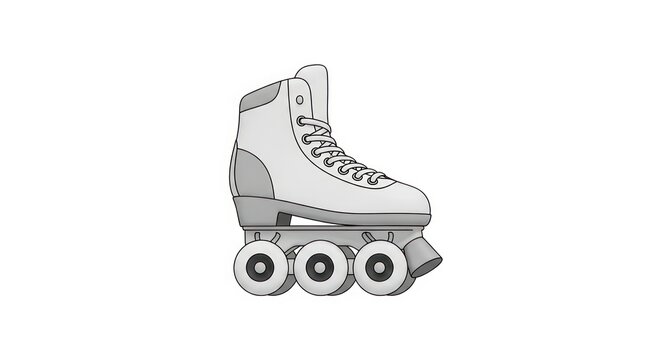 Classic white and gray inline skate for urban recreation