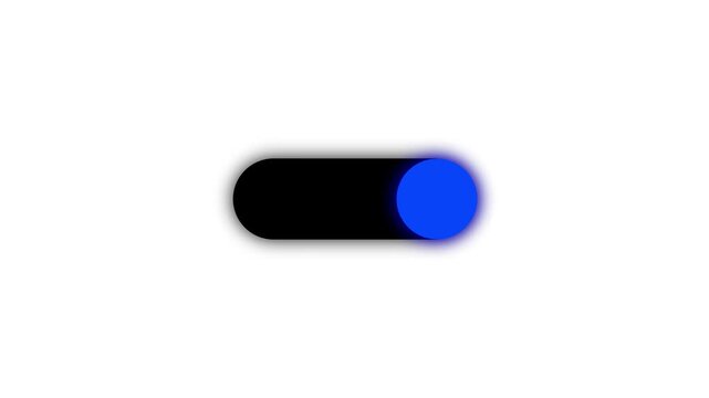 Toggle switch off and on animation, minimalist UI button motion graphic, digital deactivation slider on black background, professional interface interaction element video.