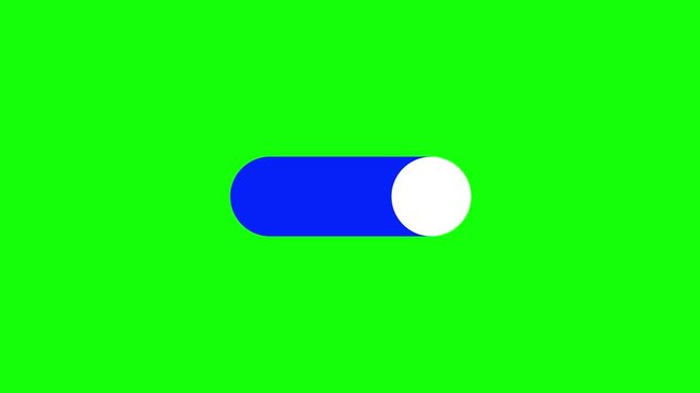 Toggle switch off and on animation, minimalist UI button motion graphic, digital deactivation slider on black background, professional interface interaction element video.