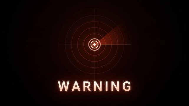 Radar Sonar Warning Alert Animation with Pulse Rings and Scanning Sweep