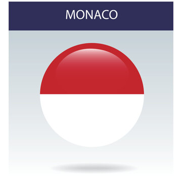 MONACO Flag  Set, Vector National Flag Design for International Sports Events, Competitions and Celebrations
