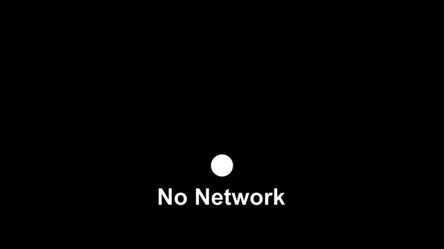 Animated No Network Connection Symbol Displaying Signal Search Failure on Digital Screen Interface for Mobile Connectivity Issues and Technical Troubleshooting Concepts.