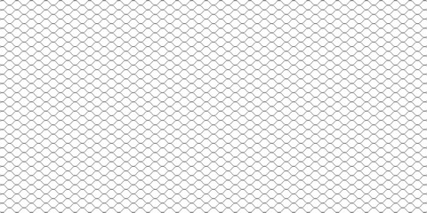 Fishing or soccer net. Repeated hexagon pattern. Black wired mesh texture isolated on white background. Metallic or fabric fence, cage or lattice structure. Vector graphic Illustration. © PECAH
