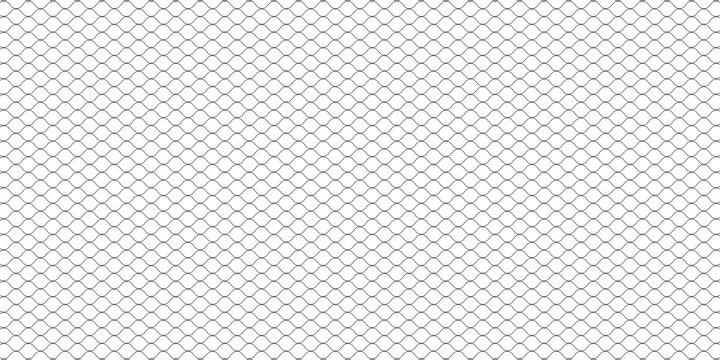 Fishing or soccer net. Repeated hexagon pattern. Black wired mesh texture isolated on white background. Metallic or fabric fence, cage or lattice structure. Vector graphic Illustration.