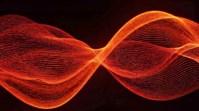 Abstract orange wavy lines on a dark background