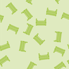 Naklejka premium bench outdoor furniture vector line seamless pattern bench outdoor furniture sign illustration