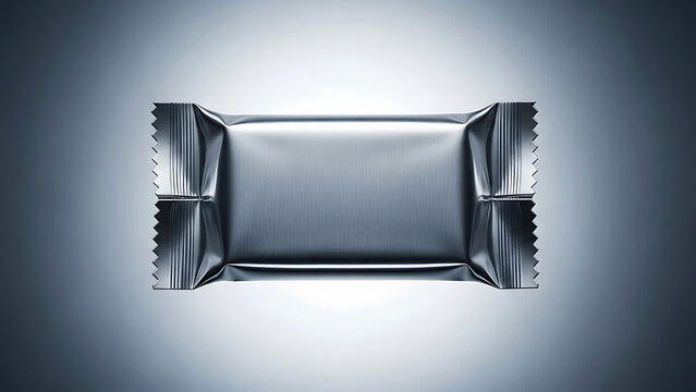 Silver foil wrapped candy bar wrapper