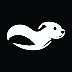 Fototapeta premium Otter Silhouette Vector | Minimalist Otter Clipart