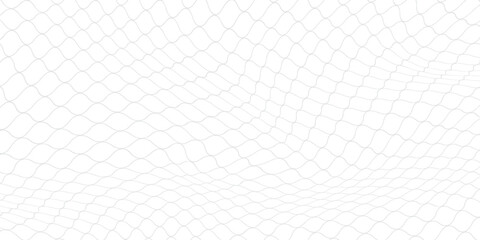 Fishing or soccer net. Repeated hexagon pattern. Black wired mesh texture isolated on white background. Metallic or fabric fence, cage or lattice structure. Vector graphic Illustration. © ifon