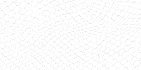 Fishing or soccer net. Repeated hexagon pattern. Black wired mesh texture isolated on white background. Metallic or fabric fence, cage or lattice structure. Vector graphic Illustration. © ifon