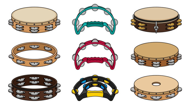 Tambourines in various colors.