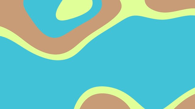 Abstract colorful pattern geometric shapes blue tan light green smooth curvy edges. Ideal for backgrounds, prints, textiles, and digital designs.