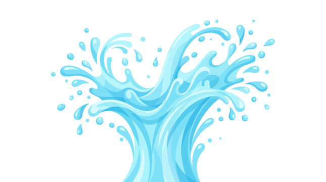Splashing Blue Water Droplets.