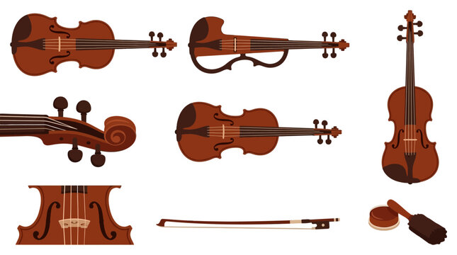 Violin instruments and bow.
