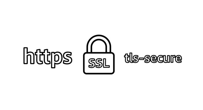 Website security and encryption protocol icons with https text and secure padlock symbol for internet connection safety security encryption protocol internet connection protection authenticatio