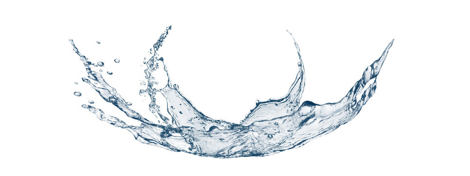 水が弾ける様子を表現した抽象的な背景 | 清潔感があり、流れるような水の波と飛沫