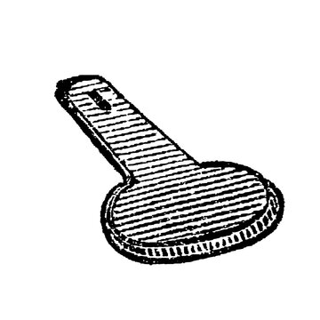 Antique uniform epaulette with horizontal stripes, old vintage illustration, 1897.