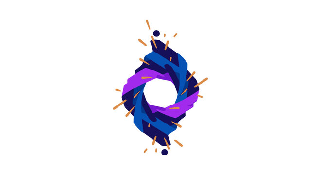 Abstract geometric vortex with purple and blue swirling patterns