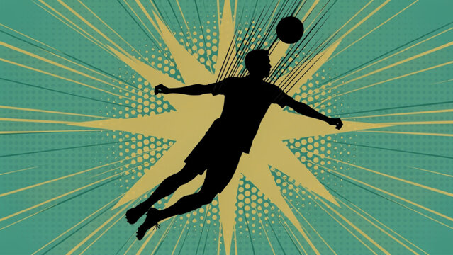 Silhouette of a Person Jumping with Dynamic Background.