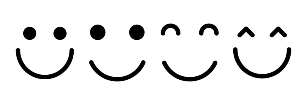 smile icon set vector. smile emoticon icon. feedback sign and symbol