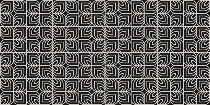 Seamless Geometric Leaf Pattern Background.