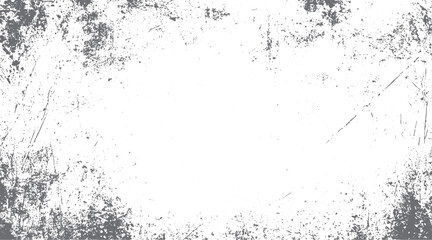 Fototapeta premium Distressed gray grunge texture with scattered dots and scratches on white background