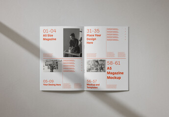 Mockup Of Customized A5 Open Magazine