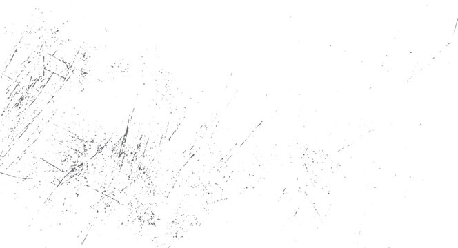 White background with scattered dark grey grunge scratches and speckles texture