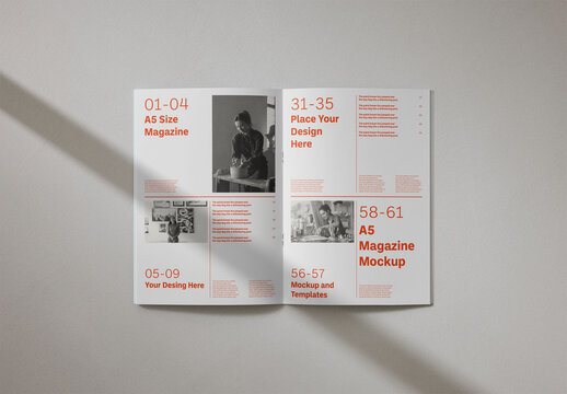 Mockup Of Customized A5 Open Magazine