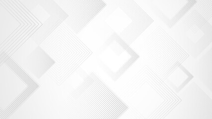 Obraz premium Abstract white background with geometric square patterns.