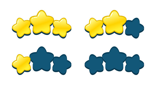 Three-level achievement star vector