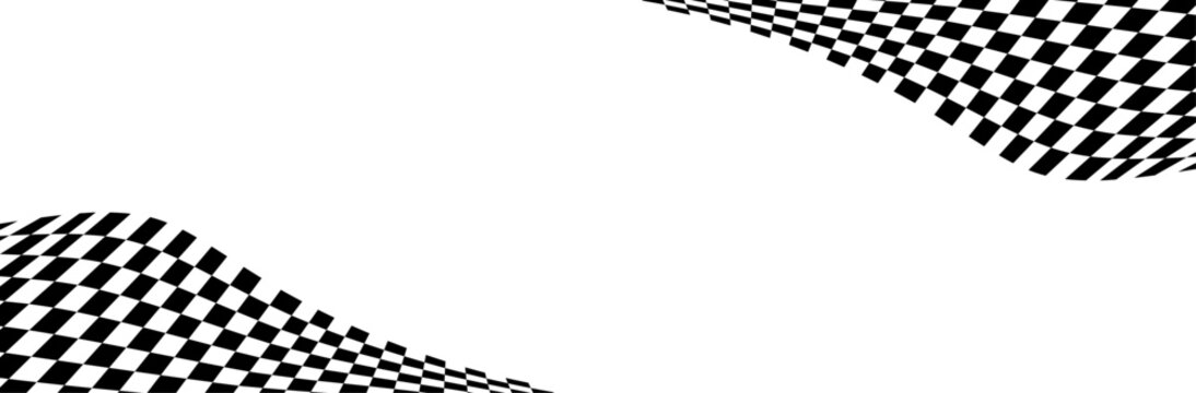Abstract Wavy Checkered Racing Flag Background.