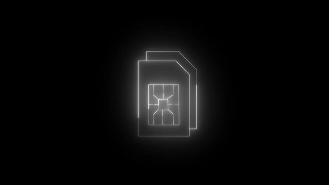 Sim card icon animation for web and mobile app. dual sim card sign and symbol 4k video animation.