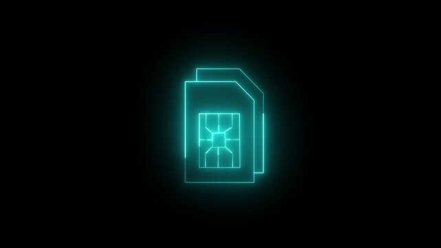 Sim card icon animation for web and mobile app. dual sim card sign and symbol 4k video animation.