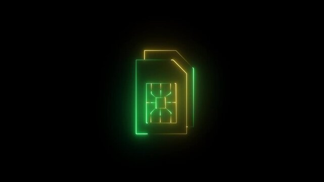 Sim card icon animation for web and mobile app. dual sim card sign and symbol 4k video animation.
