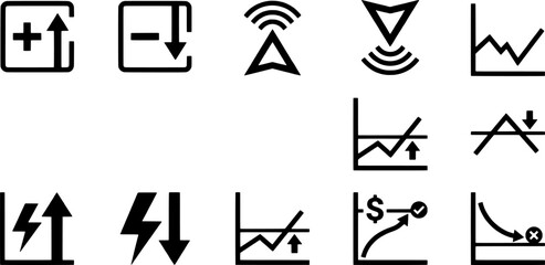 Fototapeta premium Black and white business finance icons set