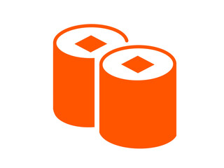 Orange Sushi Roll Minimalist Vector Icon © Fitri