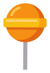 Orange lollipop candy illustration for candy shop and bakery menu design