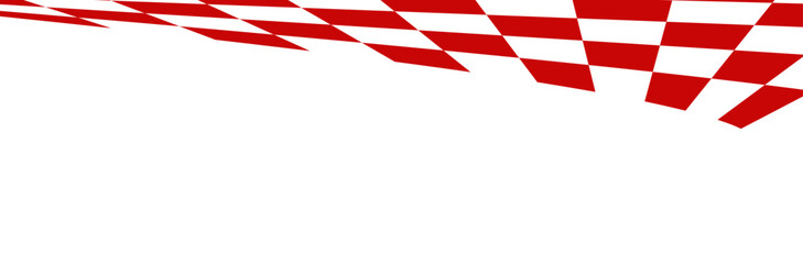 Fototapeta premium Red and white checkered racing flag border design.