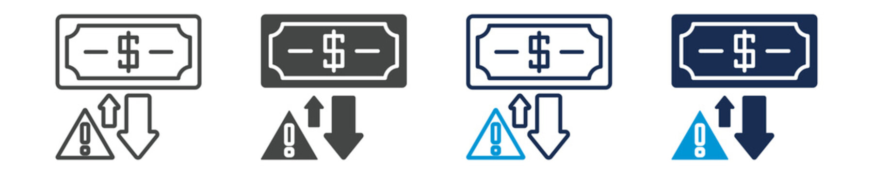 recession icon set with multi concept