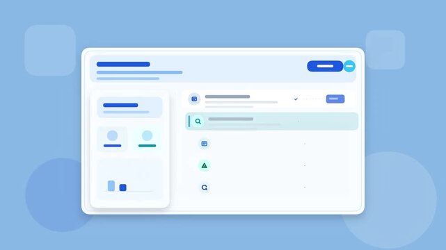 Animated Dashboard Interface with Search and Analytics